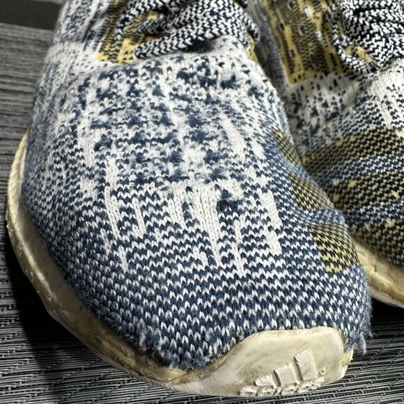 Adidas Ultra Boost Shoes Uncaged Oreo Non Dyed White Blue BA9616 - Men's Size 10 - Picture 6 of 16